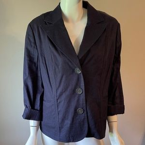 Navy Work Blazer with 3/4 length cuff sleeve